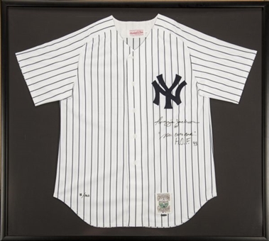 Reggie Jackson Framed Signed and Inscribed New York Yankees Home Jersey
